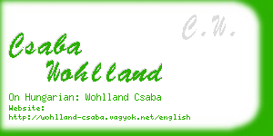 csaba wohlland business card